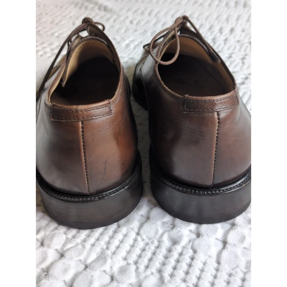 Salvatore Ferragamo Studio Derby Cap Toe Leather Dress Shoes Sz 10 Lace Up Brown